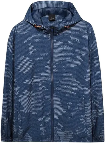Miniatura 2 de LONGBIDA Sudadera ligera con capucha rompevientos para hombre