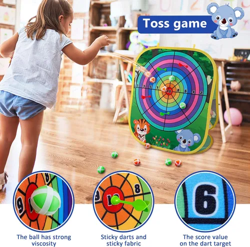 Miniatura 6 de Juego de lanzamiento de bolsas de frijoles de animales, juego de lanzamiento al aire libre, suministros de fiesta familiar para niños, regalo
