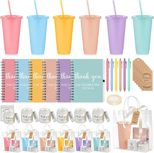 Miniatura 12 de Nuogo Juego de 6 premios de ducha para padres para jugadores, adultos, incluye vaso de plástico, cuaderno, velas perfumadas, bolígrafo, bolsa
