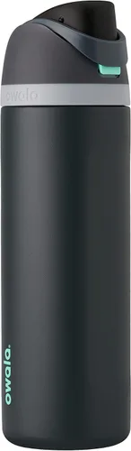 Miniatura 2 de Botella de agua aislada de acero inoxidable Owala FreeSip con pajita - 40 onzas, marea brumosa y funda de silicona, manga protectora antideslizante