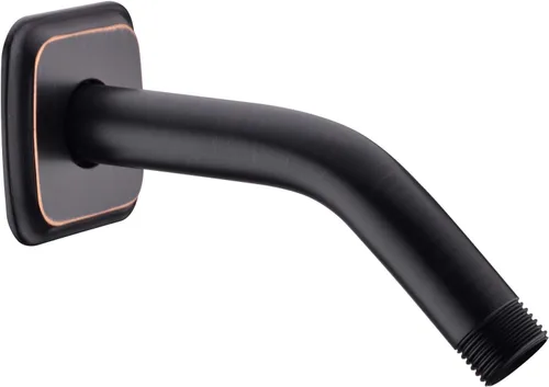 Miniatura 13 de TRUSTMI Brazo de ducha en ángulo con brida montado en la pared, tubo de extensión de repuesto curvado de 9 pulgadas para cabezal de ducha fijo