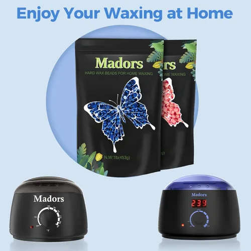 Miniatura 7 de Madors Perlas de cera dura para depilación – Kit de granos de cera de 1 libra/16 onzas con 10 barras aplicadoras de cera para todo el cuerpo, cara
