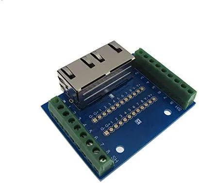 Miniatura 2 de Placa de ruptura de conector Ethernet RJ45 dual w/terminales de tornillo LED
