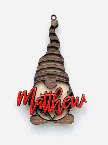 Miniatura 8 de Gnomos de Navidad personalizados, adorno de nombre personalizado, nombres cortados con láser, regalos para niños, Navidad 2025, decoraciones