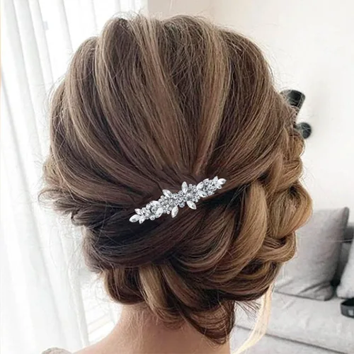 Miniatura 7 de Pasadores de pelo de cristal austriaco, pinzas de circón brillantes con diamantes de imitación, horquillas brillantes de moda nupcial para bodas