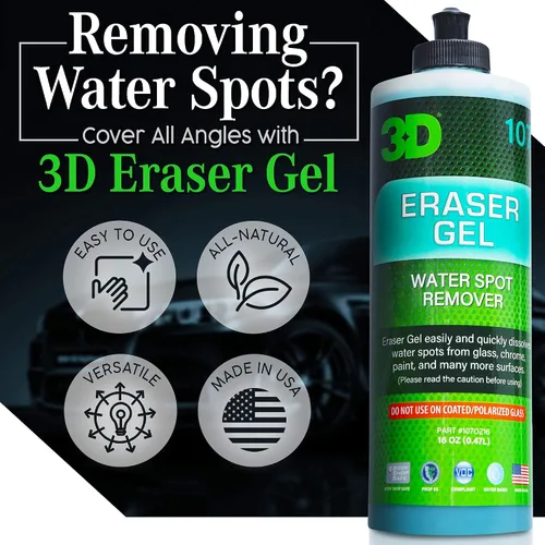 Miniatura 5 de 3D Eraser Gel Removedor de manchas de agua en gel – Fórmula de gel ácido para manchas de agua dura y depósitos minerales – Seguro para pintura