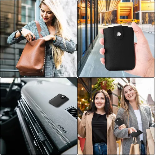 Miniatura 7 de Bewudy Cartera tipo extraíble para tarjetas de crédito, de cuero apilado, con bloqueo RFID, funda para tarjetas de crédito, múltiples ranuras