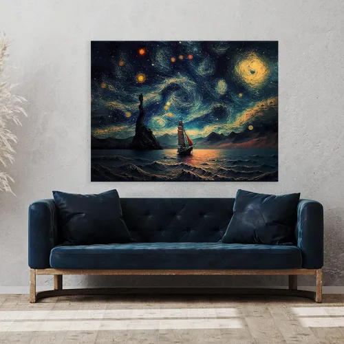 Miniatura 2 de Sense Canvas Pop Art The Starry Night 28 - Lienzo decorativo para decoración del hogar, póster grande de 40 x 30 pulgadas, 0.75 pulgadas Arte Pop La