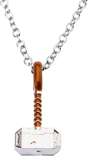 Marvel Comics Thor Hammer - Collar con colgante unisex chapado en plata para adultos Joyería con licencia oficial talla única THORHAMPNK01B Metal