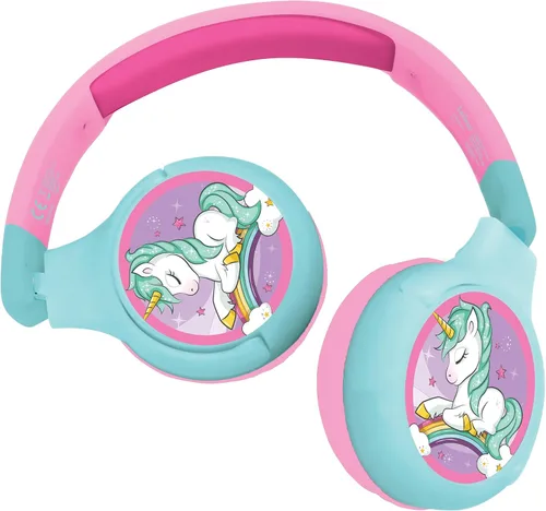 Miniatura 11 de LEXiBOOK - Auriculares inalámbricos recargables 2 en 1 con luces - Sonido estéreo, inalámbrico con cable, plegable, ajustable, luces LED - HPBTKT