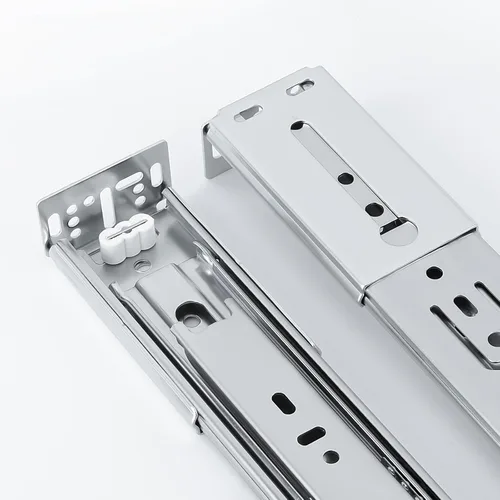 Miniatura 3 de homdiy 2 pares de soportes de montaje traseros plateados para cierre suave y extensión completa básica con rodamientos de bolas, guías de cajón