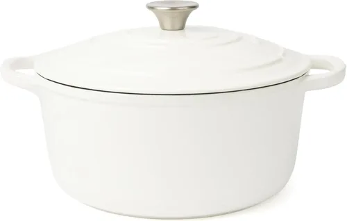 Miniatura 13 de Larder & Vine Horno holandés de hierro fundido esmaltado de 5.7 cuartos de galón con tapa, horno holandés para masa madre y hornear pan, esmalte