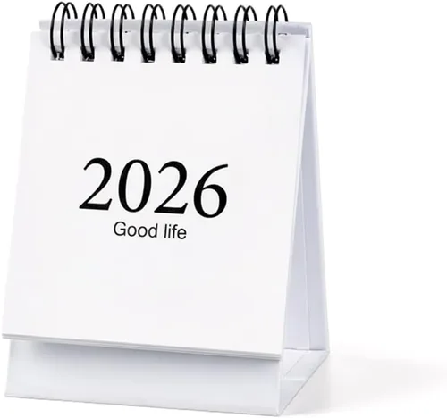 Miniatura 8 de Mini calendario de escritorio 2025, ahora a diciembre de 2025, pequeño calendario de escritorio portátil, mini programador, cartulina pesada, bobina