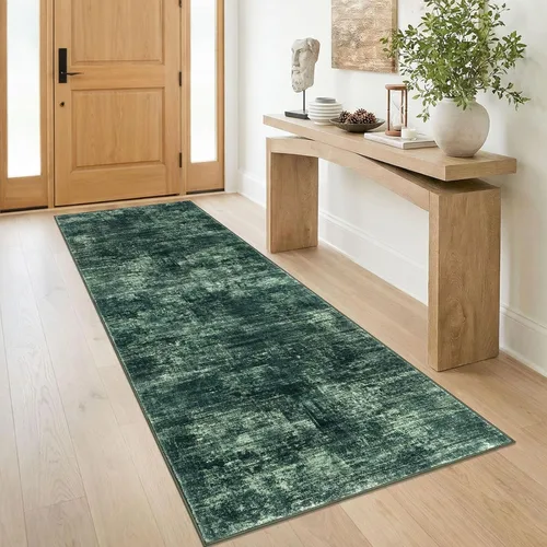 Miniatura 78 de IOHOUZE Alfombra pequeña abstracta de 2 x 3 pies, alfombra de entrada lavable para entrada interior, alfombras con respaldo de goma, alfombra gris