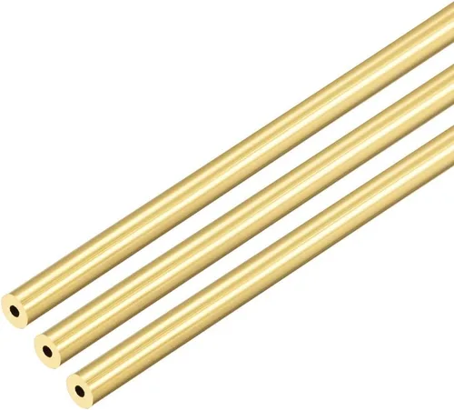 uxcell Tubo redondo de latón, 11.811 in de longitud 0.118 in de diámetro exterior de 0.039 in de grosor de pared, tubo recto sin costuras, 3 piezas