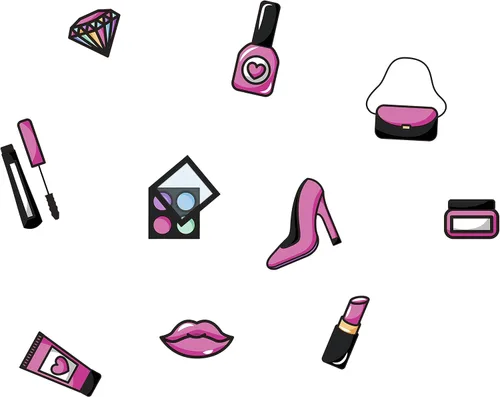Vinilo para el hogar, dormitorio, sala de estar, decoración de cosméticos para mujer, 15 x 20 pulgadas, diseño multicolor de niña femenina,