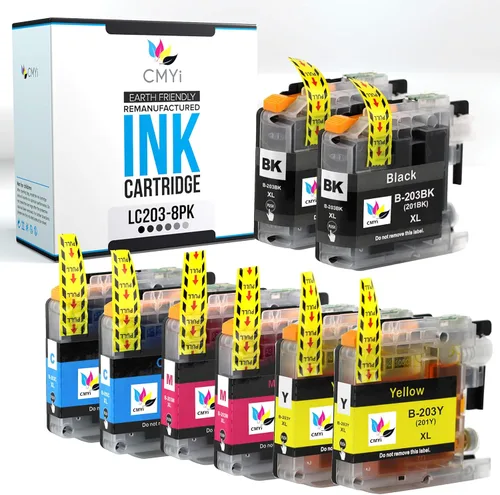 Miniatura 11 de LC203 - Cartucho de tinta de repuesto negro para Brother DCP-J4120DW, MFC-J4320DW, J4420DW, J460DW, J4620DW, J4625DW, J480DW, J485DW, J5320DW