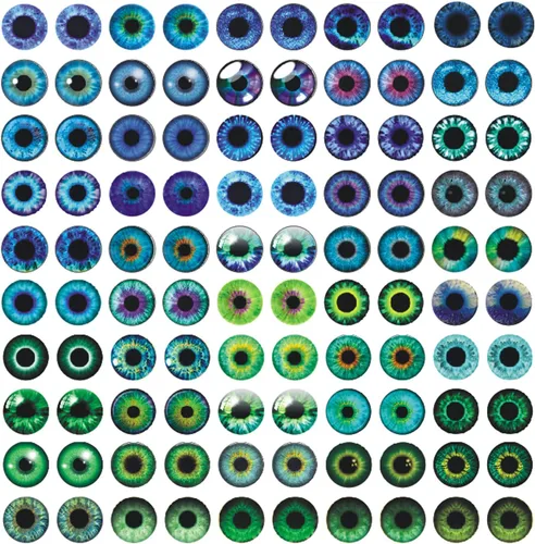 Miniatura 8 de Cabujón de cristal para ojos, 100 unidades, para hacer muñecas de arcilla, esculturas, accesorios para manualidades, hallazgos de bricolaje, 009