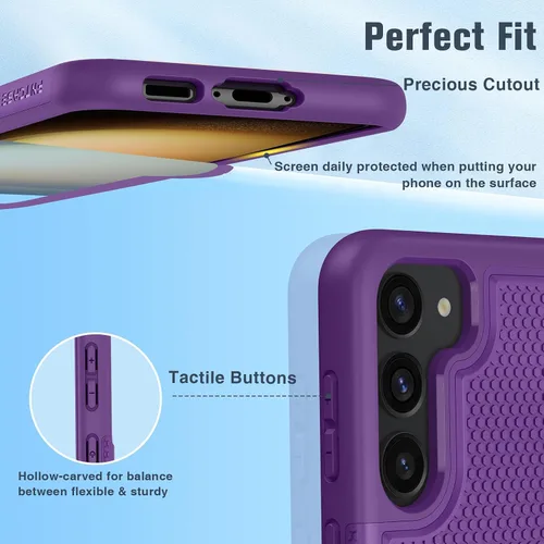Miniatura 7 de FNTCASE Funda para Samsung Galaxy S24: funda protectora de doble capa a prueba de golpes para teléfono celular Protección a prueba de caídas