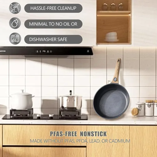 Miniatura 7 de Sartén antiadherente de 9.5 pulgadas con asa desmontable, sartén con asa desmontable antiadherente, sartén para tortilla apta para horno