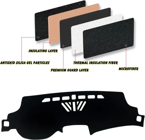 Miniatura 4 de Tapete para cubierta de tablero de instrumentos compatible con Cadillac CTS 2003-2007, protector antideslizante con protección solar (2003-2007)