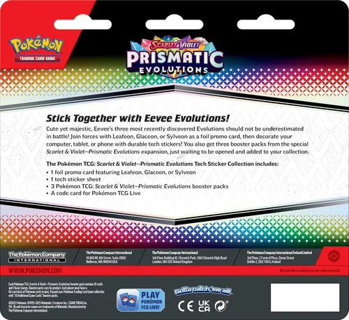 Miniatura 3 de Colección de adhesivos tecnológicos prismáticos de evolución de Pokémon TCG Escarlata y Violeta 8.5 (promoción aleatoria)