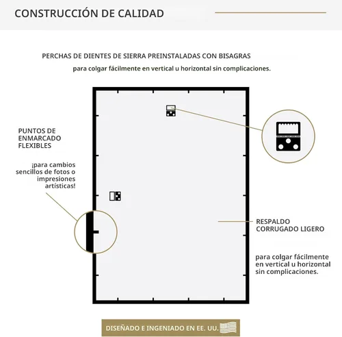 Miniatura 7 de MCS Trendsetter - Marco para póster para colgar en la pared, grande, negro y de alto brillo, para colgar fotos y grabados artísticos vertical u
