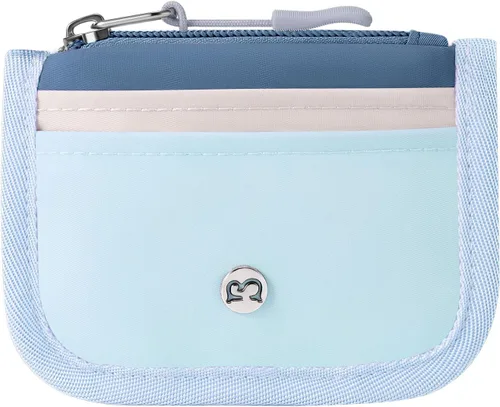 Miniatura 9 de Babysun Mini tarjetero Rfid delgado con bolsillo con cremallera para cambio/3 ranuras para tarjetas/llavero, cartera pequeña delgada para tarjetas