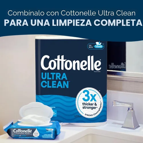 Miniatura 7 de Cottonelle XL Toallitas húmedas desechables, Toallitas para adultos grandes, 2 paquetes de tapa abatible, 45 toallitas por paquete