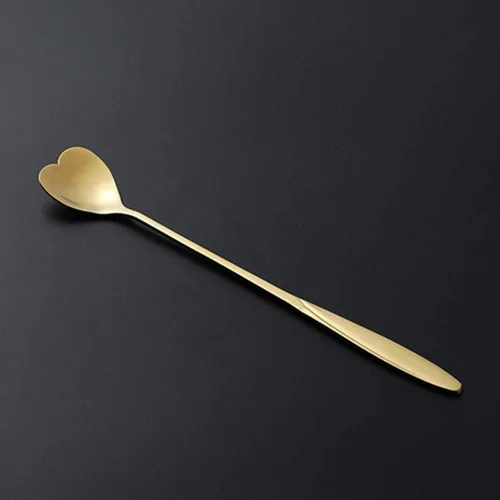Miniatura 2 de Cucharas de acero inoxidable 304 para café, té, postre, bebida, mezcla, batido, vajilla, paquete de 8 (8 piezas en forma de corazón dorado)