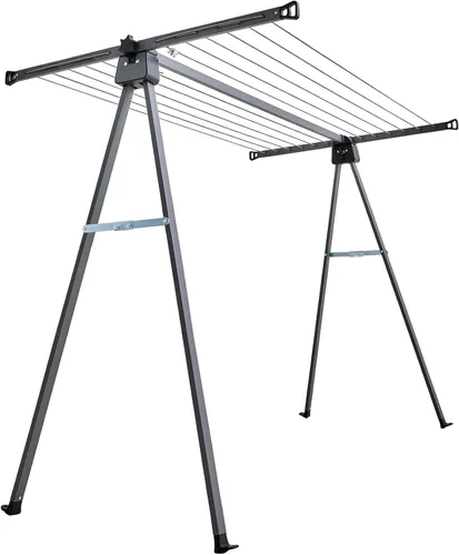Miniatura 9 de JS HANGER Tendedero plegable para exteriores, de acero inoxidable resistente, secadora de ropa portátil plegable de 46 pies