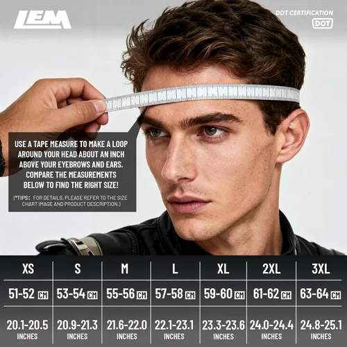 Miniatura 2 de LEM Cascos modulares de motocicleta de fibra de vidrio, casco de motocicleta de cara completa abatible para excursiones, certificado por DOT, visera