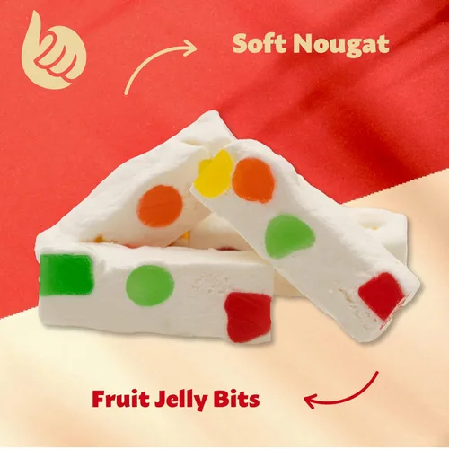Miniatura 5 de Caramelos de Nuez de Jujube Paquete de 11 onzas, 30 unidades Delicia clásica con trozos de gelatina de frutas Envueltos individualmente