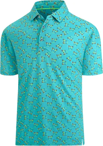 Damipow - Camisas de golf para hombre, de secado rápido, tipo polo, manga corta, con cuello