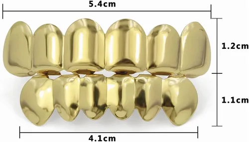 Miniatura 2 de TOPGRILLZ Parrillas de oro para tus dientes, chapadas en oro de 18 quilates, estilo hip hop, ajuste personalizado, parrillas de dientes pulidos