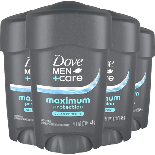 Dove Desodorante para hombres+Care, antitranspirante de protección clínica 96H, Clean Comfort, paquete de 4 – Prescription Strength Wetness Defense