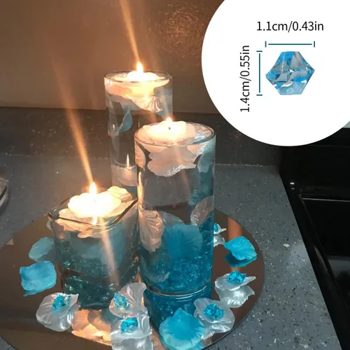 Miniatura 5 de 300 piedras de hielo acrílicas, piedras de hielo, cristales falsos a granel, diamantes de plástico para relleno de jarrón, decoración de boda, mesa