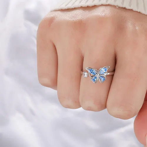 Miniatura 42 de Anillo de plata 925, anillos de plata ajustables para mujer, anillos de pulgar abiertos, anillos de circonio, anillos ajustables, anillos abiertos