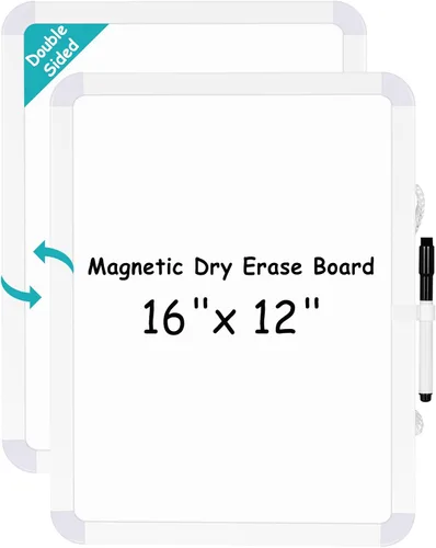 Miniatura 10 de WALGLASS Pizarra blanca pequeña de borrado en seco, pizarra blanca magnética de 8.5 x 11 pulgadas para pared, nevera, taquilla, mini pizarra blanca