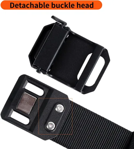 Miniatura 8 de Cinturón táctico con hebilla magnética, hebilla automática, nailon, ocio al aire libre para hombres, liberación rápida de un segundo
