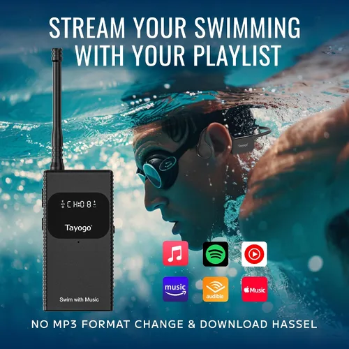 Miniatura 3 de Tayogo Auriculares de natación, auriculares impermeables de conducción ósea, comunicador de entrenador de natación, auriculares impermeables