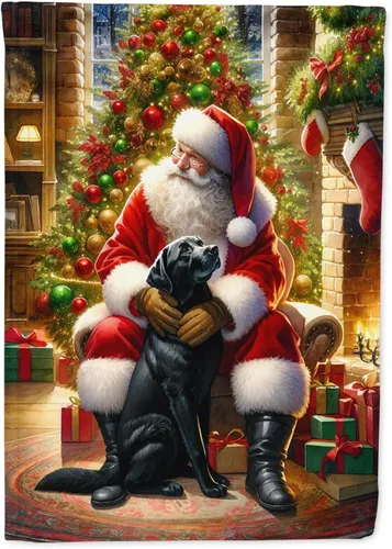 Miniatura 63 de Caroline's Treasures DAC4159CHF - Bandera de casa de Husky siberiano y Papá Noel para porche, grande, para colgar en la pared, poliéster
