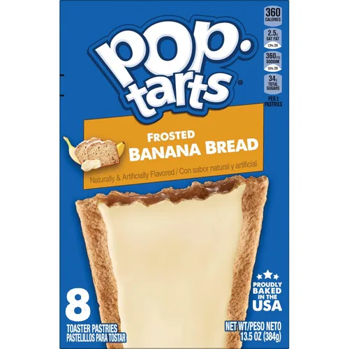 Miniatura 8 de Pop-Tarts - Tostadas, alimentos para el desayuno, bocadillos para niños, pan de plátano glaseado (96 Pop-Tarts)