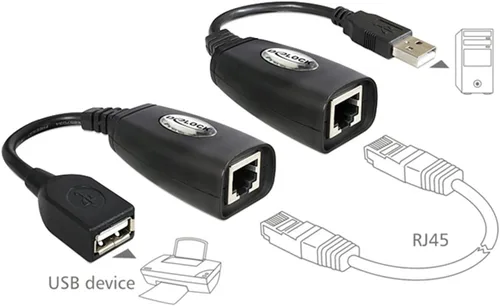 Miniatura 3 de Adaptador USB (macho) (hembra) a RJ45 - Adaptador de extensión LAN USB a RJ45 sobre cable Cat5/ Cat5e/ Cat6