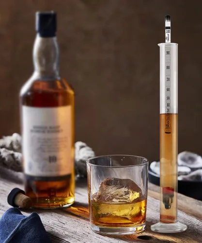 Miniatura 3 de Kit de medidor de alcohol hidrómetro, hidrómetro de alcohol 0-200 a prueba y Tralle, probador de alcohol para licor, hidrómetro de alcohol para luz