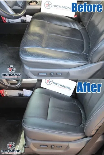 Miniatura 3 de Richmond Auto tapicería 2009-2010 Ford F150 F-150 Lariat – Funda de asiento de piel perforada para lado del pasajero, color marrón
