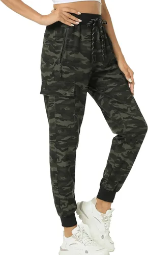 Kcutteyg - Pantalones deportivos de cintura alta con bolsillos para mujer, pantalones deportivos suaves para descanso, correr y entrenamiento