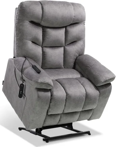 Miniatura 12 de EONIX Silla reclinable elevadora eléctrica de gran tamaño para personas grandes y altas, reclinable extra ancha con calor y masaje, silla elevadora