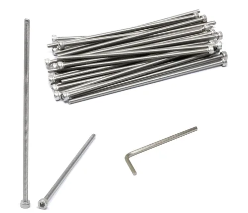 Miniatura 16 de iexcell 25 piezas M4 x 60/65/70/75/3.150 in paso de rosca 0.028 in acero inoxidable 304 cabeza hexagonal Tornillos Tornillos surtido Kit