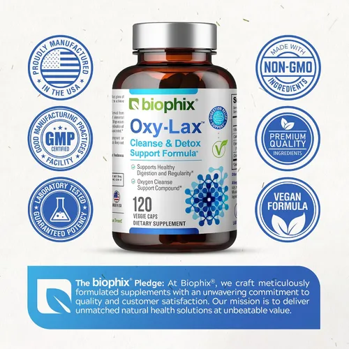 Miniatura 8 de biophix Oxy-Lax 750 mg 120 Vcaps - Laxantes naturales para el estreñimiento ocasional - Laxante de magnesio con magnesio oxigenado - Limpieza